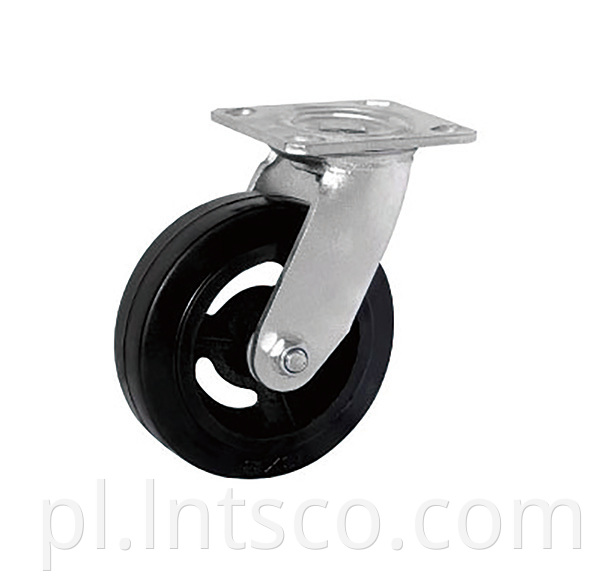  Heavy Duty Rubber on Cast Iron Swivel Casters